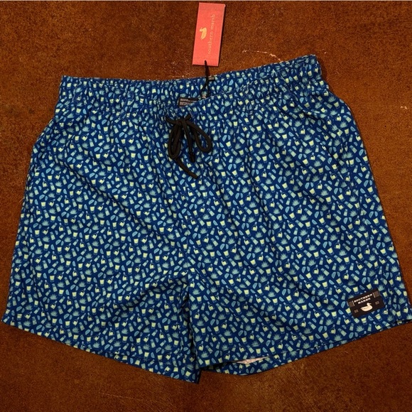 NWT Men’s SOUTHERN MARSH Harbor Swim trunks- Salt & Lime. Size - Picture 3 of 4